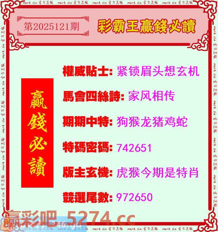 121期：彩霸王赢钱必读