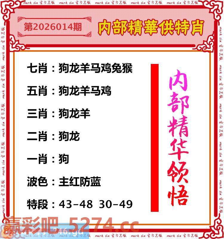 014期：内部精华供特肖