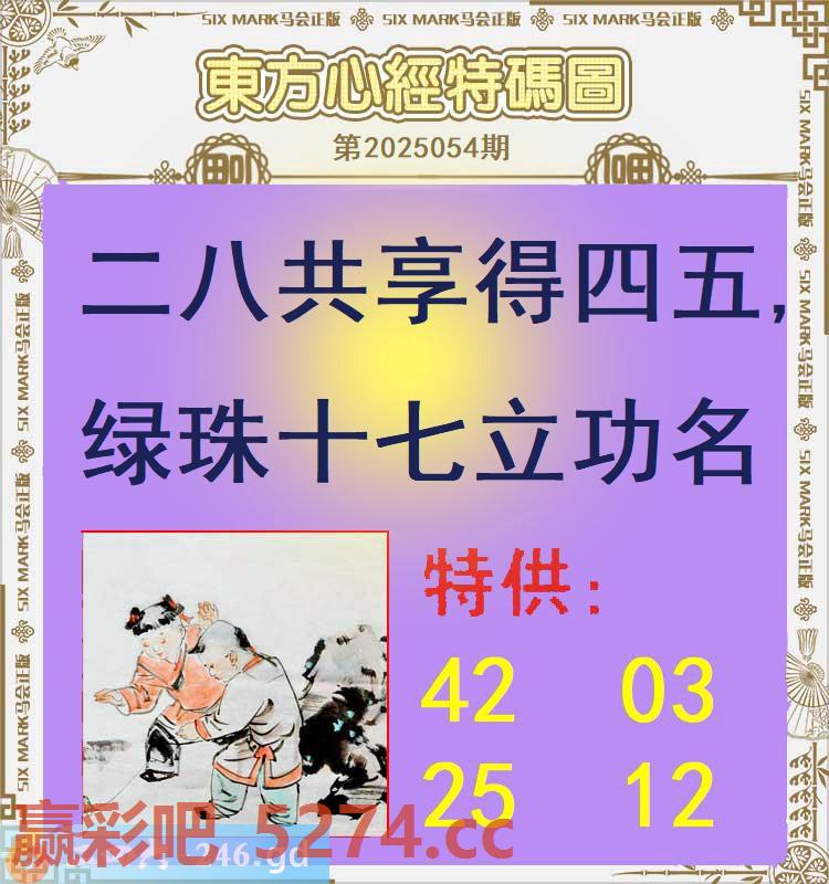 054期：东方心经特码图