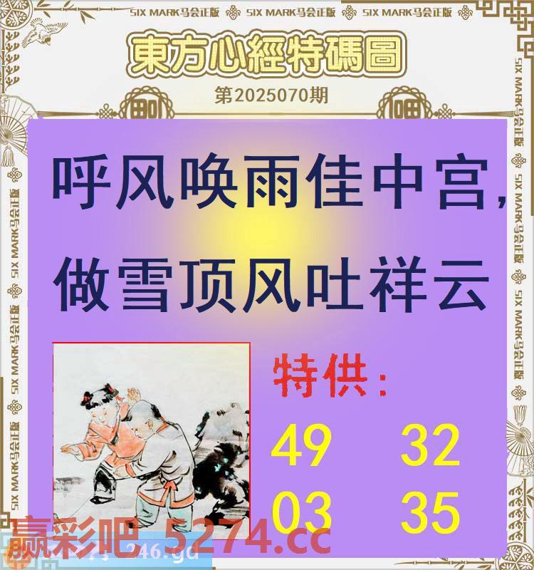 070期：东方心经特码图
